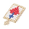 Glass Seed Beaded Pendants PALLOY-MZ01228-5