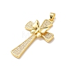 Brass Micro Pave Clear Cubic Zirconia Pendants KK-P352-02C-G-2