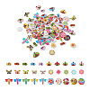 Mega Pet 300Pcs 6 Style Painted Poplar Wood Buttons FIND-MP0001-08-3