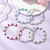 Pearlized Glass Pearl Round Beads Stretch Bracelets for Women BJEW-JB12740-1