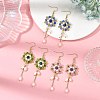 304 Stainless Steel with Glass Beads Dangle Earrings EJEW-MZ00808-1