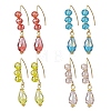 Teardrop Electroplate Glass Dangle Earrings EJEW-JE06797-3