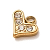 304 Stainless Steel Micro Pave Clear Cubic Zirconia Charms CU-CBAB6EC-06G-2