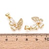 Brass Micro Pave Clear Cubic Zirconia Pendants KK-T080-44G-3