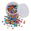 Handmade Polymer Clay Flat Round with Capital Letter Beads CLAY-CW0001-01-2