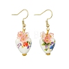 Handmade Porcelain & Acrylic Beads Dangle Earrings for Women EJEW-JE07329-5