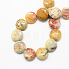 Flat Round Gemstone Natural Crazy Agate Stone Beads Strands G-S110-05-2