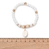 Bohemian Resin & Alloy & Glass Beads & Shell & Plastic Pearls Beaded Stretch Bracelets BJEW-Z169-01A-4