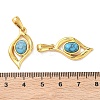 304 Stainless Steel with Synthetic Turquoise Pendants STAS-L309-21I-G-3
