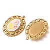 304 Stainless Steel & Cloth Embroidered Pendants FB-CBAFBAF-13G-01-2