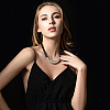 Alloy Curved Tube Pendant Black Cord Multi-strand Necklaces for Women FS-WGCA1C9-01-3