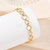 Brass Diamond Cut Textured Round Link Chain Bracelets for Women BJEW-JB14115-1