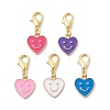 Heart Alloy Enamel Pendant Decorations HJEW-JM01508-02S-1