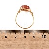 Natural Agate(Dyed & Heated) Copper Wire Finger Rings RJEW-JR01075-6
