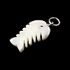 Natural White Shell & Crystal Rhinestone Pendants SH-CBAC52B-01E-2