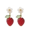 Handmade Lampwork & Acrylic Stud Dangle Earrings EJEW-JE07216-2