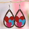 Valentine's Day Wood Dangle Earrings FS-WG2DDA3-04-1