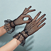 3 Pairs 3 Color Flower Pattern Lace Gloves AJEW-GA0006-17-3