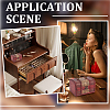 Retro Style Embossed Flower Wooden Jewelry Storage Cases with Handles CON-CL0001-25-5