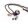 Flower Pattern Handmade Lampwork Perfume Essence Bottle Pendant Necklace BOTT-PW0013-04-3