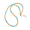 Rack Plating Brass and Glass Bead Necklaces NJEW-C056-02G-02-1