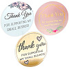 3 Patterns Round Dot Thank You Paper Self-Adhesive Gift Sticker Rolls STIC-PW0013-019-2