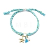 Starfish Brass Charm Bracelets BJEW-JB13886-3