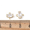 Brass Pave Cubic Zirconia Connector Charms KK-F892-53G-12-3