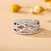 Brass Micro Pave Clear Cubic Zirconia Finger Rings WG69198-01-1
