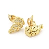 Brass Micro Pave Cubic Zirconia Ear Studs EJEW-P261-28B-G-2