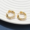 Brass Micro Pave Clear Cubic Zirconia Hoop Earrings EJEW-C182-05A-G-2