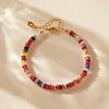 Handmade Natural & Synthetic Mixed Gemstone Rondelle Beaded Bracelets with 304 Stainless Steel End Chains XL9343-3-1