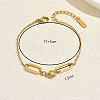 Stainless Steel Pave Clear Cubic Zirconia Heart and Oval Geometric Link Women's Bracelets for Daily Wear ZA8263-2