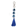 Resin Evil Eye Round Bead & Polyester Tassel Pendant Decorations HJEW-JM04165-03-2