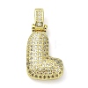 Brass Micro Pave Clear Cubic Zirconia Pendants KK-M279-01G-L-1