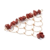 Natural Red Jasper Chip Copper Wire Wrapped Connector Charms PALLOY-JF03030-02-3