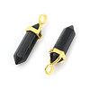 Natural Black Obsidian Bullet Double Terminated Pointed Pendants X-G-G902-B25-4