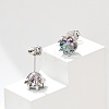 925 Sterling Silver Moissanite Rhinestone Stud Earrings EJEW-U042-05P-02-4