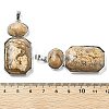 Natural Picture Jasper Human Body Shaped Pendants G-P552-03P-10-3