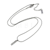 304 Stainless Steel Crystal Rhinestone Rectangle Pendant Round Snake Chain Necklaces for Women NJEW-Z044-06P-2