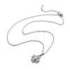 304 Stainless Steel Crystal Rhinestone Clover Pendant Necklaces for Women NJEW-Z056-03P-4