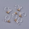 Transparent U Type Alloy Ear Clip X-PALLOY-WH0009-01G-1