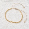 Brass Round Beads Braided Bead Bracelets BJEW-JB12888-01-1
