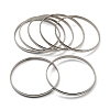 Non-Tarnish 7Pcs Vacuum Plating 202 Stainless Steel Plain Flat Ring Bangle Sets BJEW-M317-14A-P-1