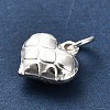 925 Sterling Silver 3D Textured Heart Charms STER-U009-10S-02-3