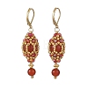 Natural Carnelian Leveback Earrings for Women EJEW-MZ00785-01-3