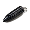 Natural Black Banded Agate(Dyed & Heated) Pointed Pendants G-F820-12L-2