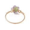 Copper Wired Gemstone Finger Rings RJEW-JR00976-5