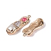 Natural Keshi Pearl & Dyed Agate Pendants PEAR-N030-01G-2