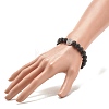 Natural Lava Rock Stretch Bracelet with Alloy Shell BJEW-JB08190-02-3